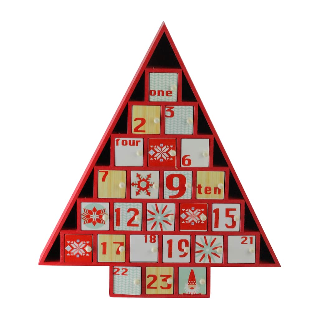14.5" Red Tree Shaped Christmas Advent Calendar Decoration Michaels